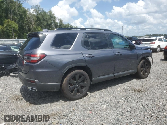 2025 Honda Pilot Black Edition with VIN 5FNYG1H9XSB009137, listed as a Copart auction lot 70259044 with 2,839 mi miles and Salvage Title. Bid and sale history available at carsss.com. Image 3.