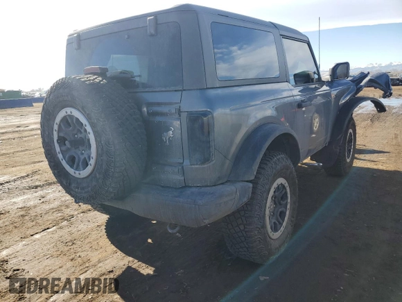 2023 Ford Bronco with VIN 1FMDE5CP4PLC09478, listed as a Copart auction lot 43074085 with 7,379 mi miles and Salvage title. Bid and sale history available at DreamBid. Image 3.