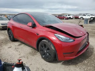 2020 Tesla Model Y Long Range with VIN 5YJYGDEE1LF009967, listed as a Copart auction lot 49920385 with Not Provided miles and Salvage Title. Bid and sale history available at DreamBid. Image 4.