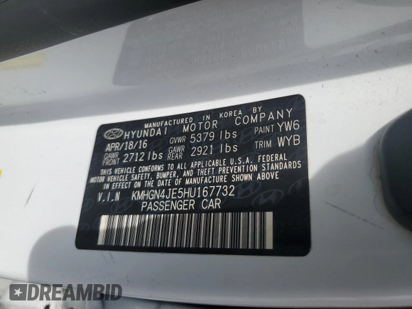 2017 Genesis G80 3.8L z VIN KMHGN4JE5HU167732, wystawiony jako Copart lot #61916625 z przebiegiem Nie podano mil oraz Szkoda całkowita • Salvage title. Historia ofert i sprzedaży dostępna na DreamBid. Obrazek 12.