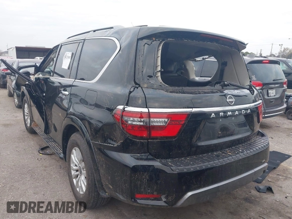 2023 Nissan Armada SV with VIN JN8AY2AC9P9183796, listed as a IAAI auction lot 41235807 with Not Provided miles. Bid and sale history available at carsss.com. Image 3.