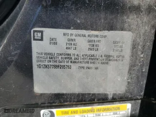 2008 Chevrolet Malibu LTZ with VIN 1G1ZK57788F205763, listed as a Copart auction lot 47403685 with 90,704 mi miles and Clean Title. Bid and sale history available at carsss.com. Image 12.