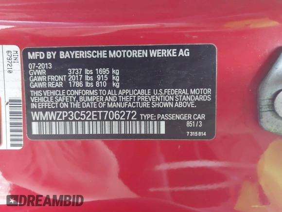 2014 MINI Convertible S с VIN WMWZP3C52ET706272, выставлен на аукционе IAAI как лот 42198277 с пробегом 40 372 миль миль и . История ставок и продаж доступна на DreamBid. Изображение 9.