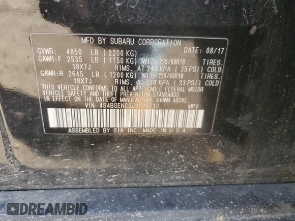2018 Subaru Outback Limited with VIN 4S4BSENC0J3225713, listed as a Copart auction lot 56243745 with 99,538 mi miles and Salvage title. Bid and sale history available at DreamBid. Image 13.