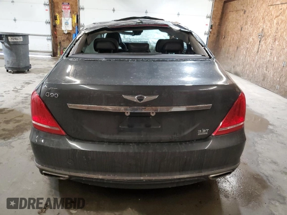 2019 Genesis G90 Premium with VIN KMTF34JA9KU056726, listed as a Copart auction lot 47019805 with Not Provided miles and Salvage Title. Bid and sale history available at DreamBid. Image 6.