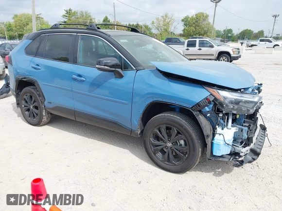 2024 Toyota RAV4 Hybrid XSE with VIN 4T3E6RFV4RU163271, listed as a IAAI auction lot 42237047 with 9,988 mi miles and . Bid and sale history available at DreamBid. Image 1.