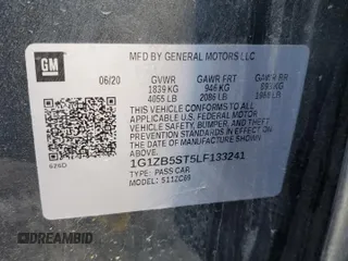 2020 Chevrolet Malibu LS with VIN 1G1ZB5ST5LF133241, listed as a Copart auction lot 51934895 with 63,355 mi miles and Salvage Title. Bid and sale history available at DreamBid. Image 12.