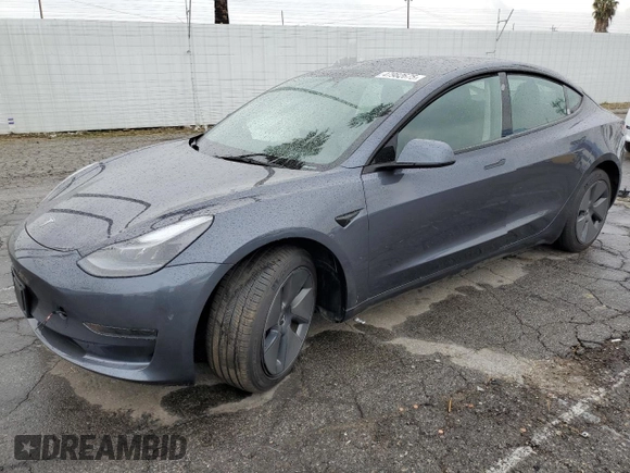 2023 Tesla Model 3 with VIN 5YJ3E1EA2PF708297, listed as a Copart auction lot 47982675 with 16,246 mi miles and Salvage title. Bid and sale history available at DreamBid. Image 1.