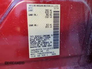 2015 Nissan LEAF SL with VIN 1N4AZ0CP7FC321033, listed as a Copart auction lot 42776715 with 53,700 mi miles and Salvage title. Bid and sale history available at DreamBid. Image 13.