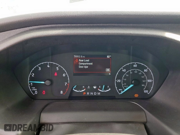 2021 Ford Transit Cargo with VIN 1FTBR1C87MKA37448, listed as a Copart auction lot 55952795 with 78,952 mi miles and Salvage title. Bid and sale history available at DreamBid. Image 9.