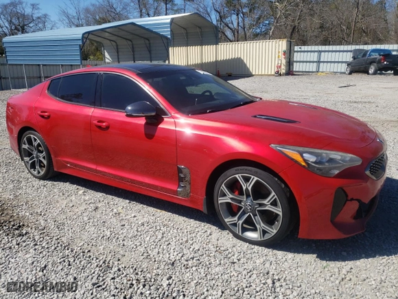 2018 Kia Stinger GT2 with VIN KNAE55LC2J6012267, listed as a Copart auction lot 47481045 with 117,075 mi miles and Salvage Title. Bid and sale history available at carsss.com. Image 4.