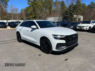 2020 Audi Q8 Premium Plus with VIN WA1EVAF14LD017291, listed as a Copart auction lot 50080845 with 99,526 mi miles and Clean Title. Bid and sale history available at carsss.com. Image 1.
