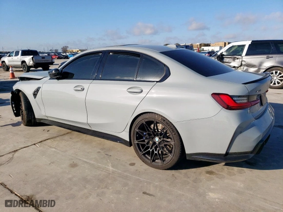 2024 BMW M3 Competition xDrive with VIN WBS43AY06RFR51826, listed as a Copart auction lot 46634895 with 0 mi miles and Salvage Title. Bid and sale history available at carsss.com. Image 2.