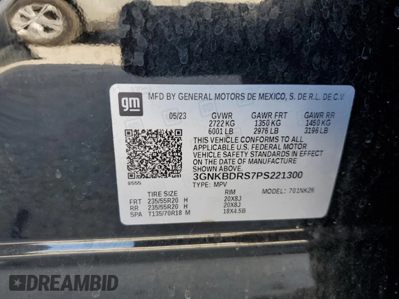 2023 Chevrolet Blazer LT with VIN 3GNKBDRS7PS221300, listed as a Copart auction lot 71954934 with 8,737 mi miles and Salvage title. Bid and sale history available at DreamBid. Image 15.