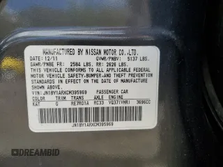 2012 Infiniti M with VIN JN1BY1ARXCM395969, listed as a Copart auction lot 52706675 with Not provided miles and Salvage title. Bid and sale history available at DreamBid. Image 12.