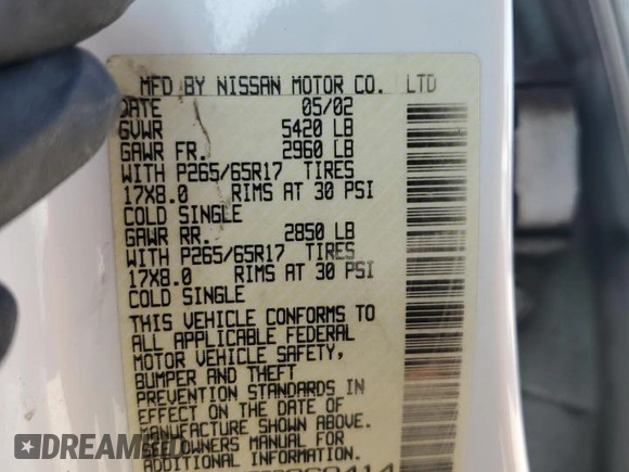 2002 Nissan Frontier SC z VIN 1N6MD29Y52C369414, wystawiony jako Copart lot #58532505 z przebiegiem 249 926 mil mil oraz Szkoda całkowita • Salvage title. Historia ofert i sprzedaży dostępna na DreamBid. Obrazek 12.