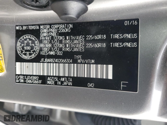 2016 Lexus NX 200t с VIN JTJBARBZ4G2068304, выставлен на аукционе Copart как лот 52155015 с пробегом 115 570 миль миль и Списание • Salvage title. История ставок и продаж доступна на DreamBid. Изображение 12.