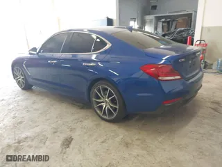 2021 Genesis G70 2.0T with VIN KMTG44LA4MU073743, listed as a IAAI auction lot 41665971 with 43,061 mi miles. Bid and sale history available at carsss.com. Image 3.