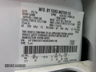 2016 Ford F-350 Lariat with VIN 1FT8W3DT4GED09118, listed as a Copart auction lot 50782895 with 412,336 mi miles and Salvage title. Bid and sale history available at DreamBid. Image 14.