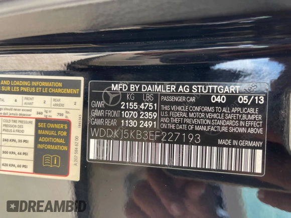2014 Mercedes-Benz E 350 with VIN WDDKJ5KB3EF227193, listed as a Copart auction lot 63146475 with 138,046 mi miles and Clean title. Bid and sale history available at DreamBid. Image 10.
