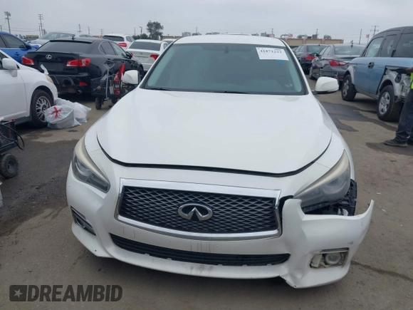 2015 Infiniti Q50 Premium with VIN JN1BV7AP6FM342619, listed as a IAAI auction lot 41871222 with 162,873 mi miles. Bid and sale history available at carsss.com. Image 12.