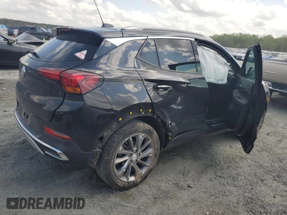 2023 Buick Encore GX Essence with VIN KL4MMFSL8PB041422, listed as a Copart auction lot 51762375 with 25,283 mi miles and Salvage title. Bid and sale history available at DreamBid. Image 3.