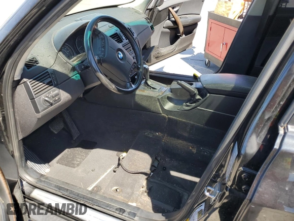 2005 BMW X3 3.0i with VIN WBXPA934X5WD23920, listed as a Copart auction lot 67744454 with 0 mi miles and Salvage Title. Bid and sale history available at carsss.com. Image 7.