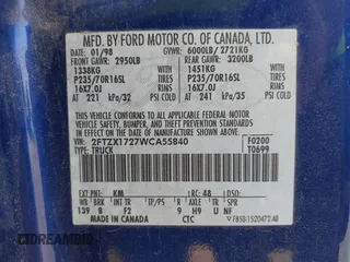 1998 Ford F-150 z VIN 2FTZX1727WCA55840, wystawiony jako IAAI lot #42437567 z przebiegiem 173 975 mil mil oraz . Historia ofert i sprzedaży dostępna na DreamBid. Obrazek 9.