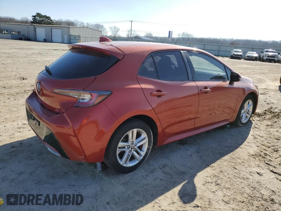 2019 Toyota Corolla Hatchback SE with VIN JTNK4RBE0K3049349, listed as a Copart auction lot 41365655 with 15,889 mi miles and Salvage Title. Bid and sale history available at carsss.com. Image 3.