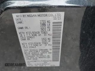 2015 Nissan Pathfinder SL с VIN 5N1AR2MM7FC720420, выставлен на аукционе IAAI как лот 42022278 с пробегом 145 261 миль миль и . История ставок и продаж доступна на DreamBid. Изображение 9.