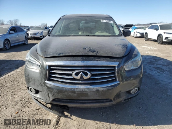 2013 Infiniti JX35 with VIN 5N1AL0MM4DC320804, listed as a Copart auction lot 41757285 with 140,551 mi miles and Salvage Title. Bid and sale history available at carsss.com. Image 5.