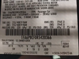 2024 Ford Mustang GT with VIN 1FA6P8CF0R5420366, listed as a IAAI auction lot 42232926 with 14,244 mi miles and . Bid and sale history available at DreamBid. Image 9.