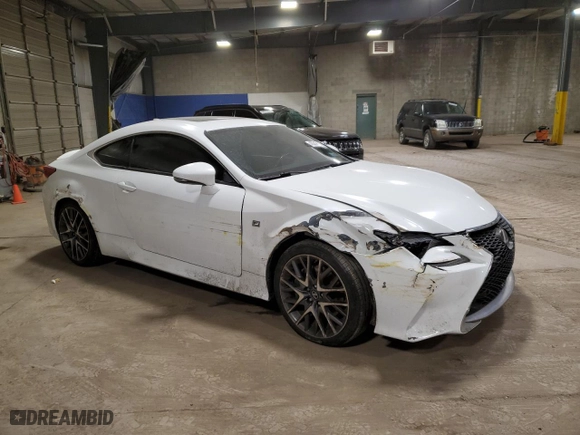 2015 Lexus RC 350 with VIN JTHSE5BC8F5005732, listed as a Copart auction lot 45312455 with 0 mi miles and Salvage Title. Bid and sale history available at carsss.com. Image 4.