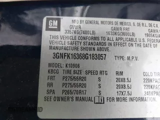 2008 Chevrolet Suburban LTZ with VIN 3GNFK16368G183057, listed as a IAAI auction lot 41295239 with 1 mi miles. Bid and sale history available at carsss.com. Image 9.