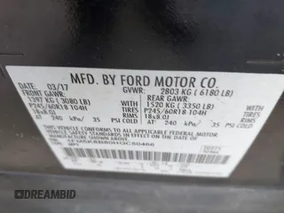 2017 Ford Explorer with VIN 1FM5K8B80HGC50466, listed as a IAAI auction lot 42074967 with 129,835 mi miles and . Bid and sale history available at carsss.com. Image 9.