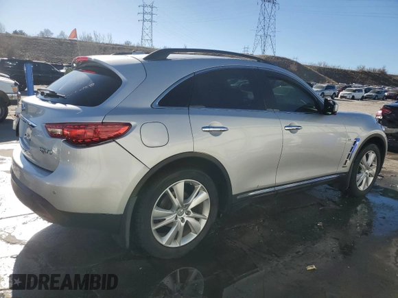 2016 Infiniti QX70 with VIN JN8CS1MW5GM750058, listed as a Copart auction lot 47272935 with 82,155 mi miles and Salvage Title. Bid and sale history available at DreamBid. Image 3.