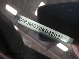 2019 Jeep Cherokee Limited with VIN 1C4PJMDX0KD480367, listed as a Copart auction lot 63524695 with 62,037 mi miles and Salvage title. Bid and sale history available at DreamBid. Image 13.
