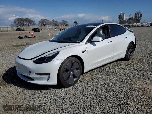 2021 Tesla Model 3 Standard Range Plus with VIN 5YJ3E1EA0MF072457, listed as a Copart auction lot 51666135 with 32,534 mi miles and Salvage Title. Bid and sale history available at carsss.com. Image 1.