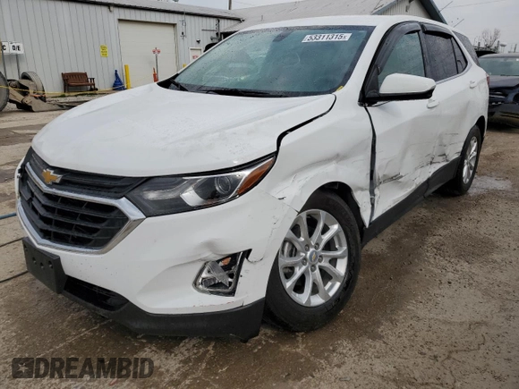 2018 Chevrolet Equinox LT with VIN 2GNAXJEV5J6249081, listed as a Copart auction lot 53311315 with 47,367 mi miles and Salvage Title. Bid and sale history available at carsss.com. Image 1.