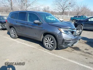 2021 Honda Pilot EX-L with VIN 5FNYF6H54MB028203, listed as a IAAI auction lot 41641116 with 46,755 mi miles and . Bid and sale history available at DreamBid. Image 1.