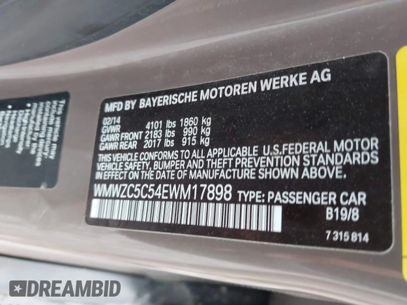 2014 MINI Countryman S with VIN WMWZC5C54EWM17898, listed as a IAAI auction lot 42343469 with 112,773 mi miles and . Bid and sale history available at DreamBid. Image 9.