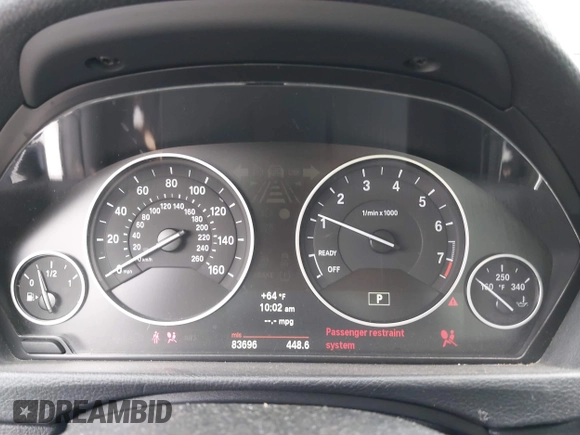 2013 BMW 3 Series 328i with VIN WBA3A5G53DNP21931, listed as a IAAI auction lot 41943707 with 83,696 mi miles. Bid and sale history available at carsss.com. Image 7.