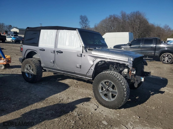 2018 Jeep Wrangler Unlimited Sahara with VIN 1C4HJXEN2JW175782, listed as a Copart auction lot 47984035 with 48,005 mi miles and Clean Title. Bid and sale history available at carsss.com. Image 4.