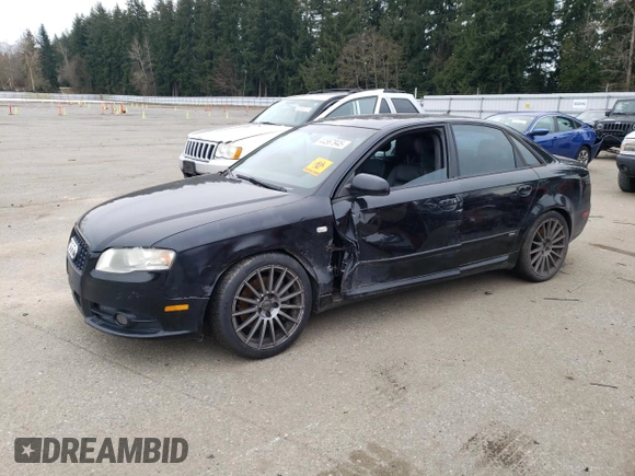 2007 Audi A4 2.0T with VIN WAUBF78E67A088702, listed as a Copart auction lot 44567945 with 112,047 mi miles and Salvage Title. Bid and sale history available at carsss.com. Image 1.