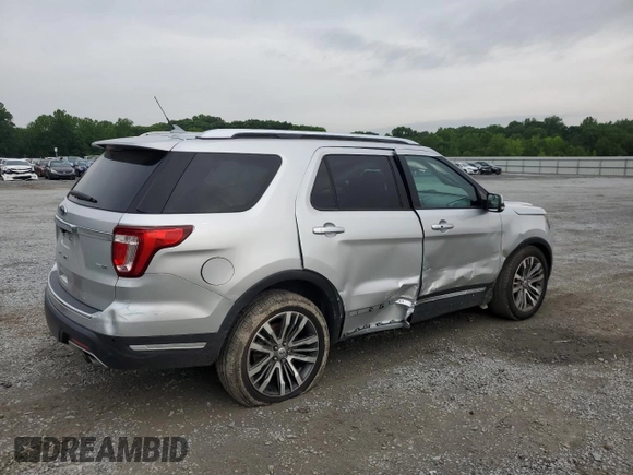 2018 Ford Explorer Platinum with VIN 1FM5K8HT0JGA01893, listed as a Copart auction lot 58896355 with 77,186 mi miles and Salvage title. Bid and sale history available at DreamBid. Image 3.