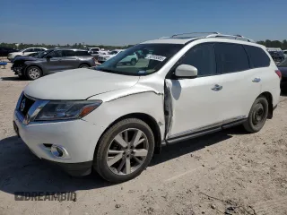 2015 Nissan Pathfinder SV with VIN 5N1AR2MM3FC680059, listed as a Copart auction lot 50189585 with 127,534 mi miles and Salvage Title. Bid and sale history available at carsss.com. Image 1.