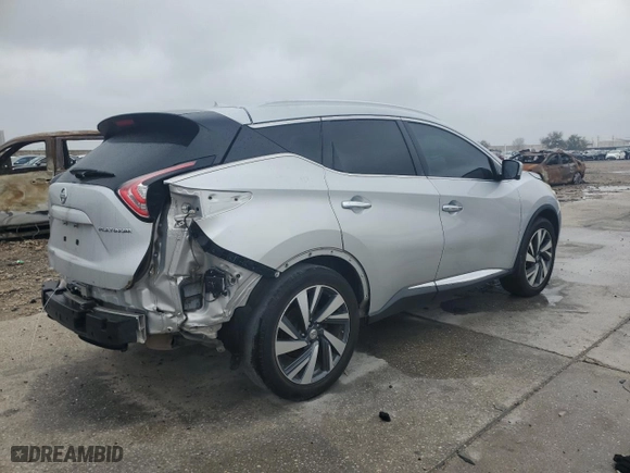 2015 Nissan Murano Platinum with VIN 5N1AZ2MGXFN225319, listed as a Copart auction lot 45742895 with 152,022 mi miles and Salvage Title. Bid and sale history available at carsss.com. Image 3.