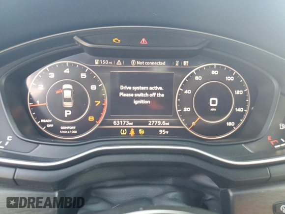 2019 Audi A4 Premium Plus with VIN WAUENAF4XKA060868, listed as a Copart auction lot 62794645 with 63,173 mi miles and Salvage title. Bid and sale history available at DreamBid. Image 9.