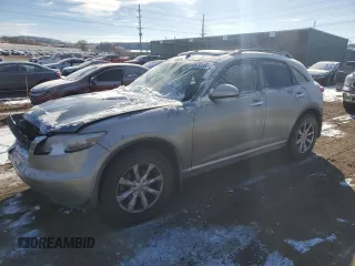 2007 Infiniti FX35 with VIN JNRAS08W07X208663, listed as a Copart auction lot 44638335 with 115,249 mi miles and Salvage Title. Bid and sale history available at carsss.com. Image 1.