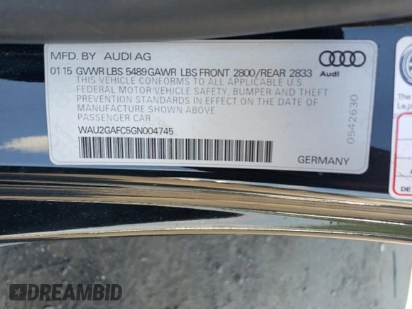 2016 Audi A7 3.0 Prestige with VIN WAU2GAFC5GN004745, listed as a Copart auction lot 61724214 with 106,321 mi miles and Salvage Title. Bid and sale history available at carsss.com. Image 12.